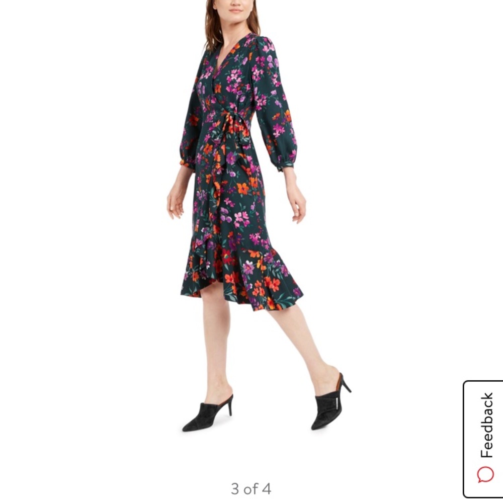 Calvin Klein floral wrap dress